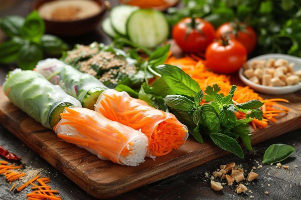 Wie bereitet man frische und bunte vietnamesische Frühlingsrollen am besten zu?